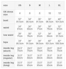 Size Guide Workout Leggings Yoga Pants Ski Pants