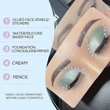 female silicon eye makeup practice face