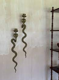 Cobra Snake Brass Wall Sconces Candle