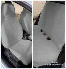 Grey Sheepskin Faux Fur Furry Car Seat