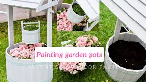 painting outdoor garden pots and