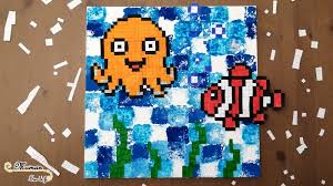 Disegni e schemi per la pixel art facile da far fare ai bambini. Tableau De La Mer En Pixel Art Activite Maman Sur Le Fil