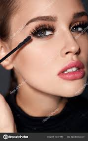 long black eyelashes woman with makeup
