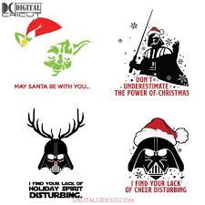 • 1 svg cut file for cricut, silhouette designer edition and more • 1 png high resolution 300dpi • 1 dxf for free version of silhouette cameo • 1 eps vector file for adobe illustrator, inkspace, corel draw and more. May Be Santa Be With You Star War Files For Cricut Bundle Clipart S Digitalcricut