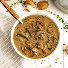 easy vegan mushroom soup bites of