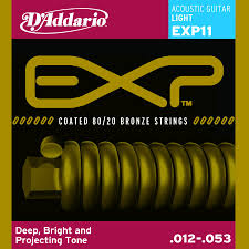 D Addario 12 53 Exp11 Light Coated 80 20 Bronze Strings Daddario Wright Coating Coated Strings Bronze Strings String Acoustic Guitar