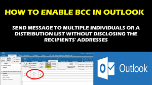 how to enable bcc in outlook 2010 2016