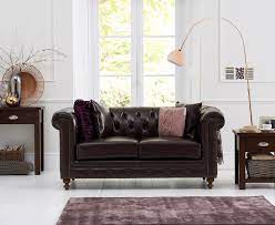 milano chesterfield leather 2 seater sofa