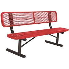 Everest 6 Ft Red Portable Park Bench