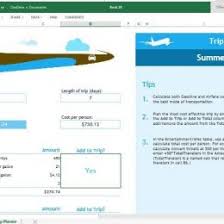 Trip Planner Template For Excel Online 60708580004 Business