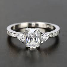 Custom Oval Trillion Cut Diamond Engagement Ring 1 Carat