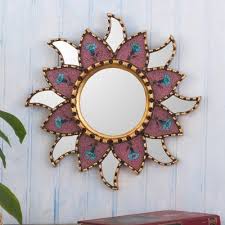 Mauve Glass Wall Mirror Mauve Star