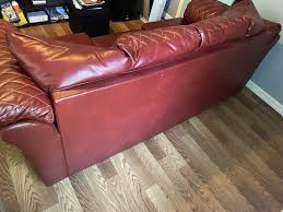 red leather couch ebay