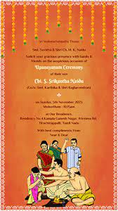 upanayanam invitation card thread