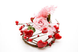 rose with heart wreath stock photos