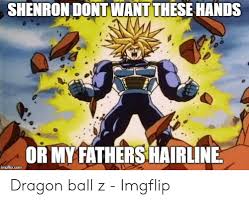 Vegito (ベジット, bejitto), called vegerot in the viz english manga, is the result of the fusion between goku and vegeta by the use of the potara earrings. Shenron Dont Want These Hands Or My Fathershairline Imgflipcom Dragon Ball Z Imgflip Dragon Ball Z Meme On Me Me