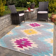 colourful aztec outdoor garden rug