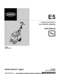 parts manual for tennant e5 carpet