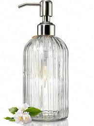 1pc Clear Glass Soap Dispenser With