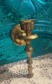 Vintage Brass Wall Sconce Candle Holder