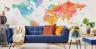 Murals World Map To Size Of Wall