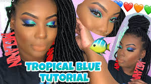 blue eye makeup tutorial dark skin
