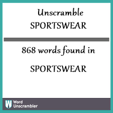 unscramble sportswear unscrambled 868
