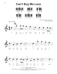 Cant Buy Me Love Piano Sheet Music By The Beatles Super Easy Piano