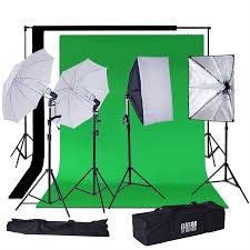 Photography Video Studio Umbrella Lighting Kit With Backdrops Softbox