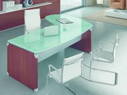 L Shaped Glass Top Executive Desk