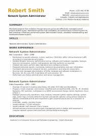 network system administrator resume