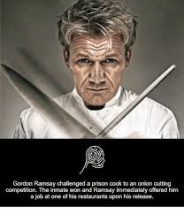 Gordon Ramsay Challenged A Prison Cook To An Onion Cutting