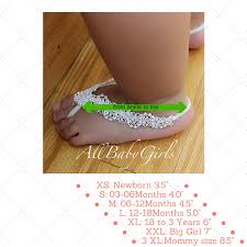 Golden Angel Baby Barefoot Sandals Idea Only Size Chart