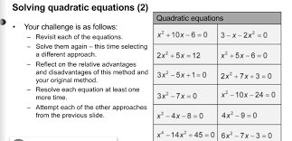 Solved Solving Quadratic Equations 2