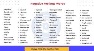 negative feelings words word coach