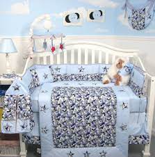 Soho Modern Blue Camouflage Baby Crib