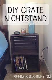 diy crate nightstand seeing sunshine