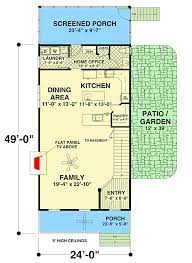 Narrow 2 Story House Plan With Drive