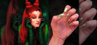 how to create poison ivy theme nail art
