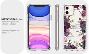 Add a touch of floral glow to your look this season. Amazon Com Mosnovo Black Purple Floral Flower Garden Pattern Designed For Iphone 11 Case Clear Case With Design Girls Women Tpu Bumper With Protective Hard Case Cover