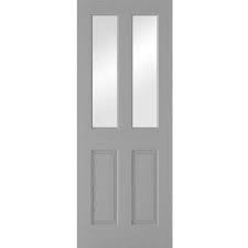 Light Prefinished Grey Glazed Internal Door