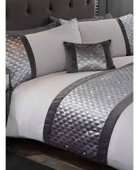 pillowcase bed set king silver