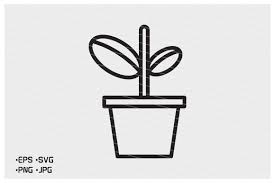 Garden Potted Plant Icon Vector Graphic