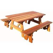 5 ft redwood outdoor picnic table