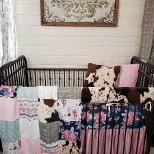 Girl Crib Bedding Boho Horse Fl And