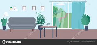 empty living room flat color vector