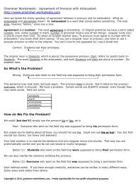 English Skills Lesson 4 Pronoun Antecedent Agreement Activities