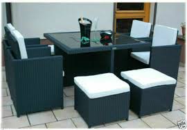 rattan garden furniture cube set chairs