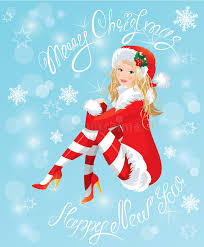 Blond Pin Up Christmas Girl Wearing Santa Claus Suit Stock Vector -  Illustration of high, girl: 46592984