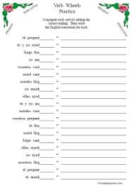 Free Printable Spanish Verb Conjugation Worksheet Present